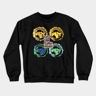 Colorful Pop Art Dirt Bike Motocross Everyday Flying Higher Crewneck Sweatshirt